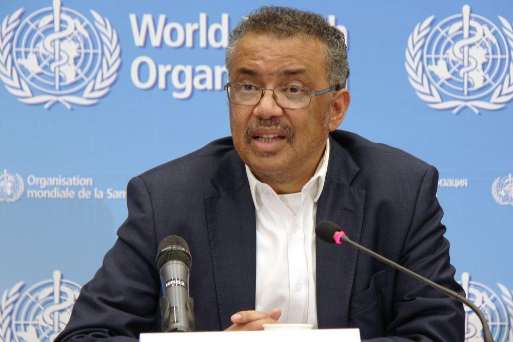 Tedros Adhanom Ghebreyesus, diretor geral da Organização Mundial de Saúde (OMS), discursa em conferência de imprensa após reunião do comitê de emergência contra o novo coronavírus na China na sua sede em Geneva, Suíca. 22 de Janeiro, 2020 (Xinhua/Liu Qu)